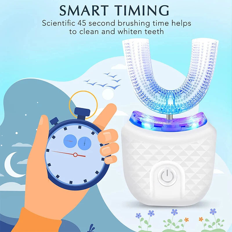 Portable 360 Degree U Shape Sonic Toothbrush Oral Cleansing Brush Sonic Electric Toothbrush