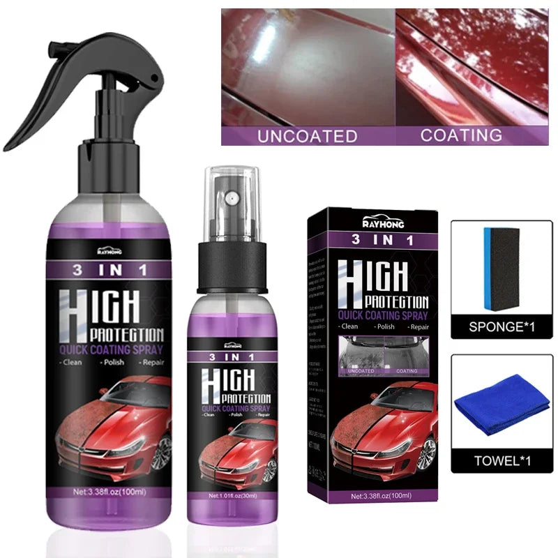 30Ml/100Ml Car Ceramic Coating Spray 3 in 1 Auto Nano Ceramic Coating Polishing Spraying Wax Car Paint Scratch Repair Remover