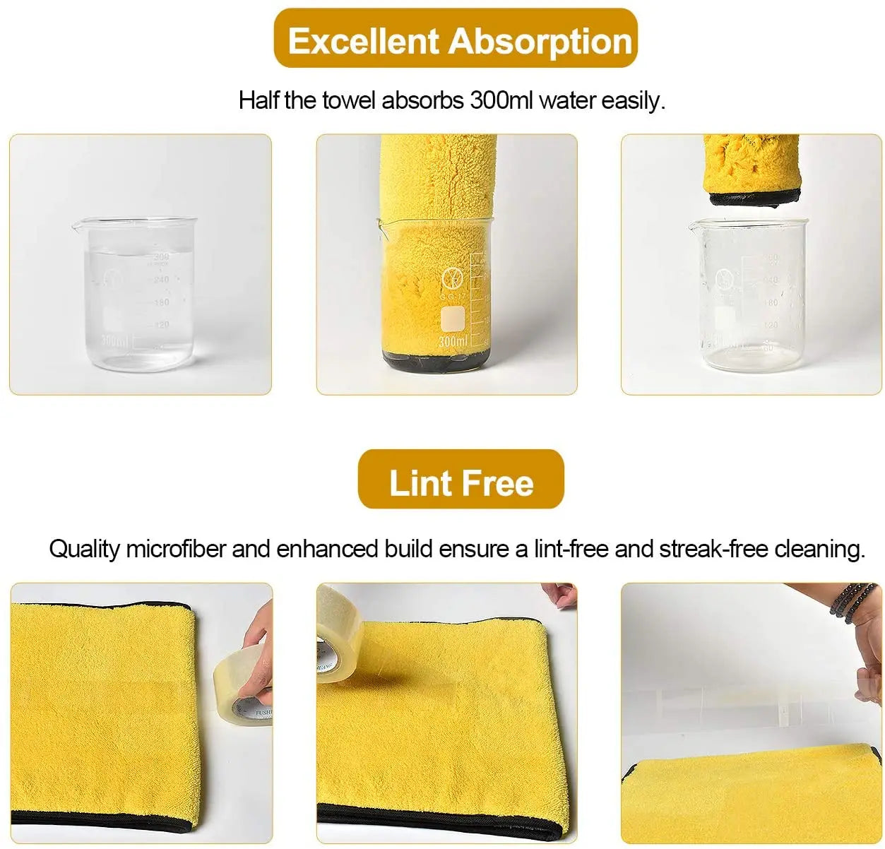 Car Wash Microfiber Towel Car Cleaning Drying Cloth Car Care Cloth Detailing Car Washtowel Never Scrat
