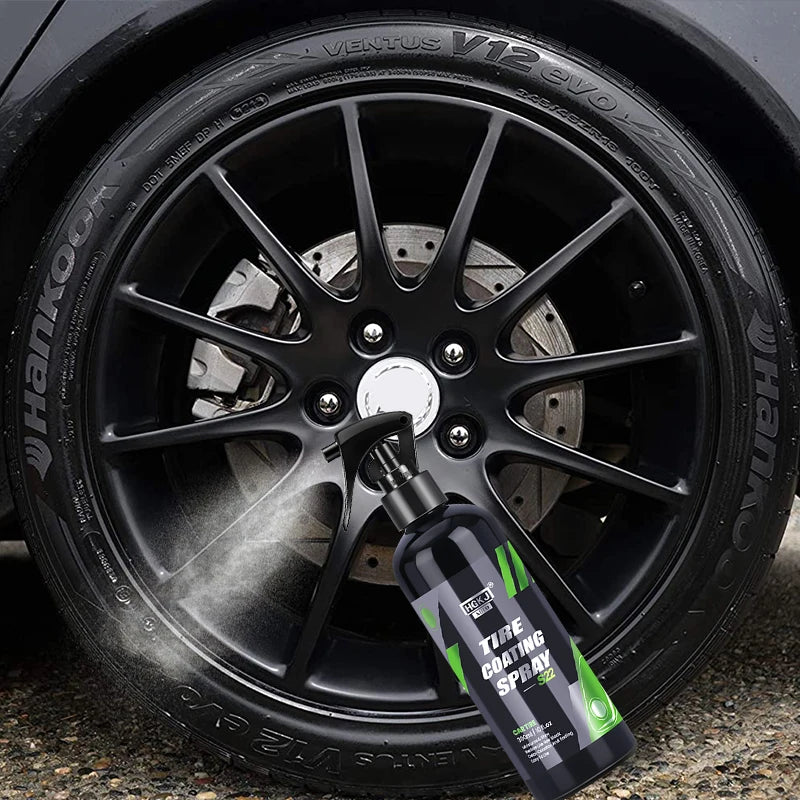 Car Tire Shine Coating Tyre Gloss Plastic Rubber Wheel Restorer Agent Spray Polishing Brightener Cleaner Coating  S22